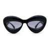 Womens Bold Balloon Bloated Thick Rim Oversize Cat Eye Sunglasses