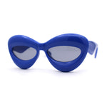 Womens Bold Balloon Bloated Thick Rim Oversize Cat Eye Sunglasses