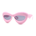 Womens Bold Balloon Bloated Thick Rim Oversize Cat Eye Sunglasses