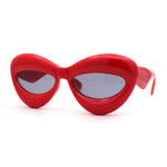 Womens Bold Balloon Bloated Thick Rim Oversize Cat Eye Sunglasses