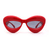 Womens Bold Balloon Bloated Thick Rim Oversize Cat Eye Sunglasses