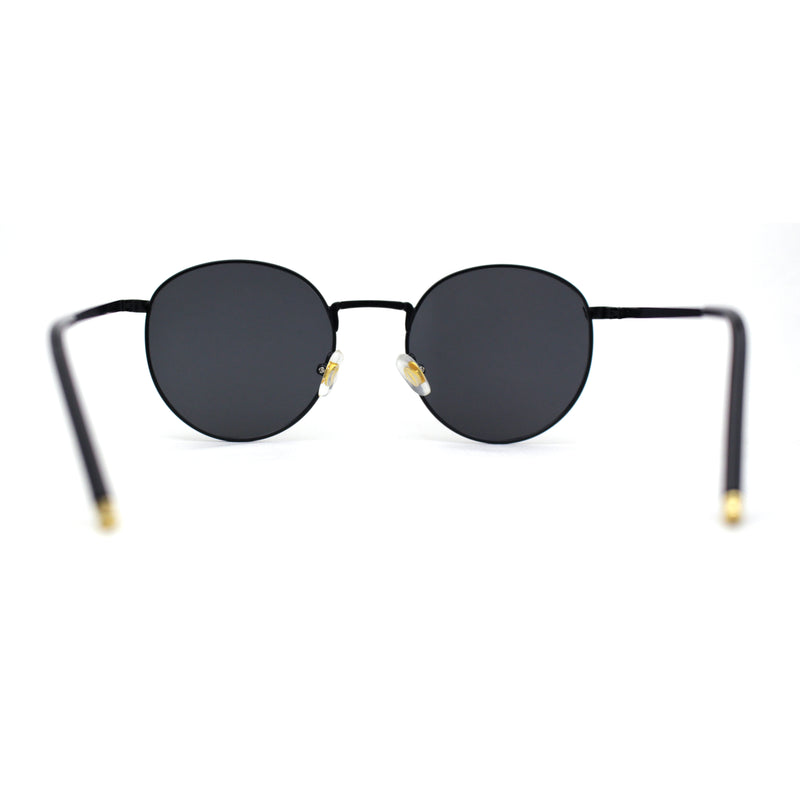 Round Retro 90s Nerd Geeky Metal Rim Sunglasses