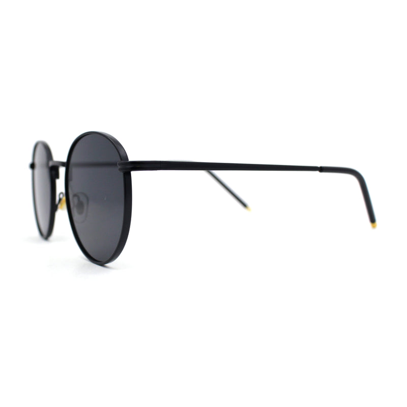 Round Retro 90s Nerd Geeky Metal Rim Sunglasses