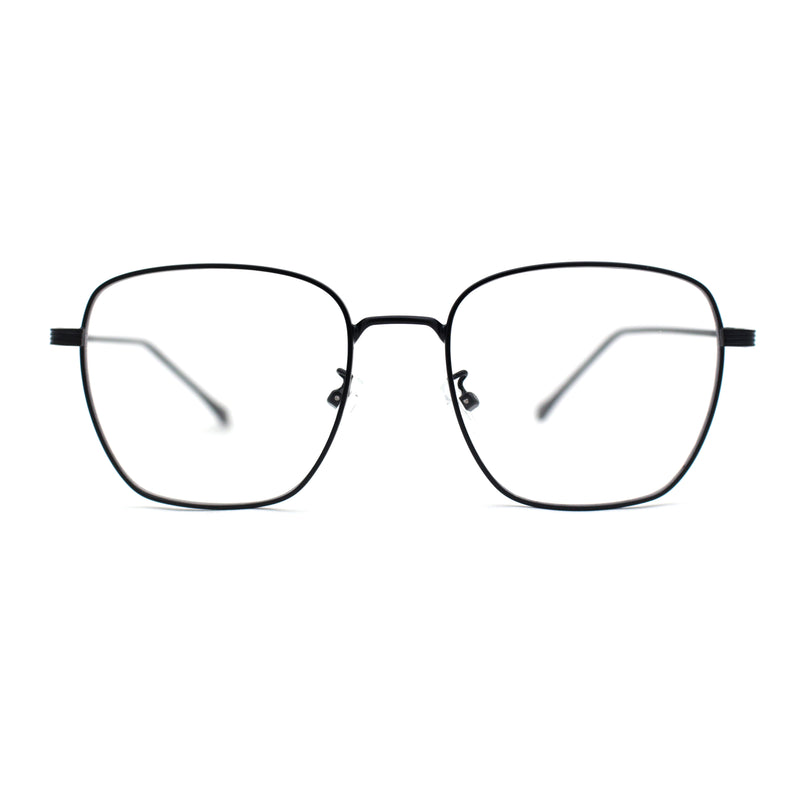 Classic Rectangle Retro 90s Nerdy Metal Rim Sunglasses