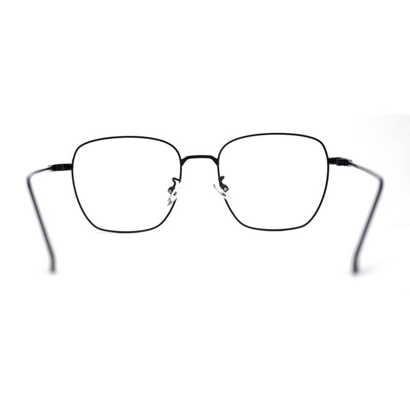 Classic Rectangle Retro 90s Nerdy Metal Rim Sunglasses