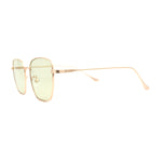 Classic Rectangle Retro 90s Nerdy Metal Rim Sunglasses