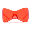 Oversized Mask Style Wrap Around Plastic Shield Rimless Sunglasses