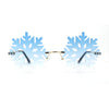 Die Cut Snow Flake Shape Rimless Retro Round Sunglasses
