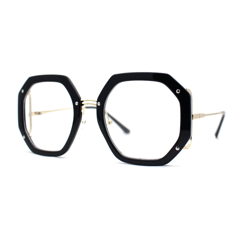 Luxury Double Rim Octagonal Blue Light Blocking Computer Eyeglasses