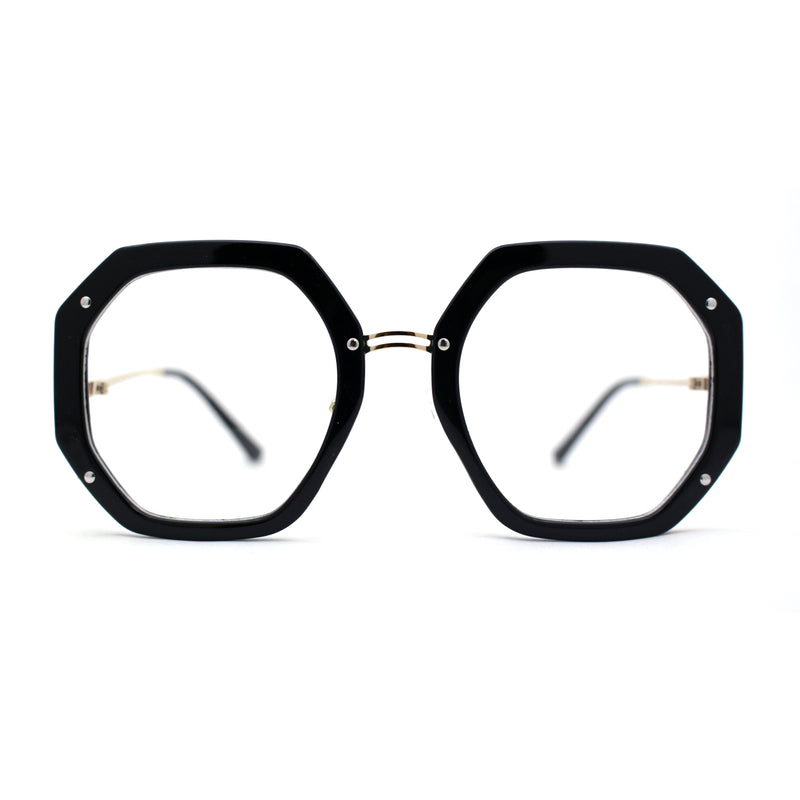 Luxury Double Rim Octagonal Blue Light Blocking Computer Eyeglasses