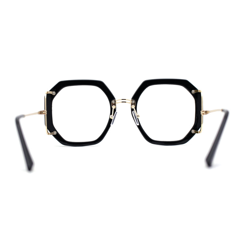 Luxury Double Rim Octagonal Blue Light Blocking Computer Eyeglasses