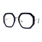Luxury Double Rim Octagonal Blue Light Blocking Computer Eyeglasses