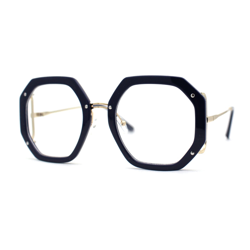 Luxury Double Rim Octagonal Blue Light Blocking Computer Eyeglasses