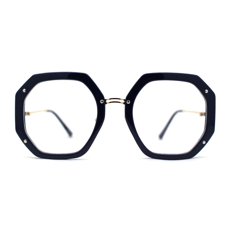 Luxury Double Rim Octagonal Blue Light Blocking Computer Eyeglasses