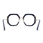 Luxury Double Rim Octagonal Blue Light Blocking Computer Eyeglasses