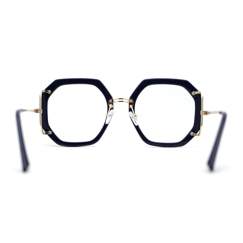 Luxury Double Rim Octagonal Blue Light Blocking Computer Eyeglasses