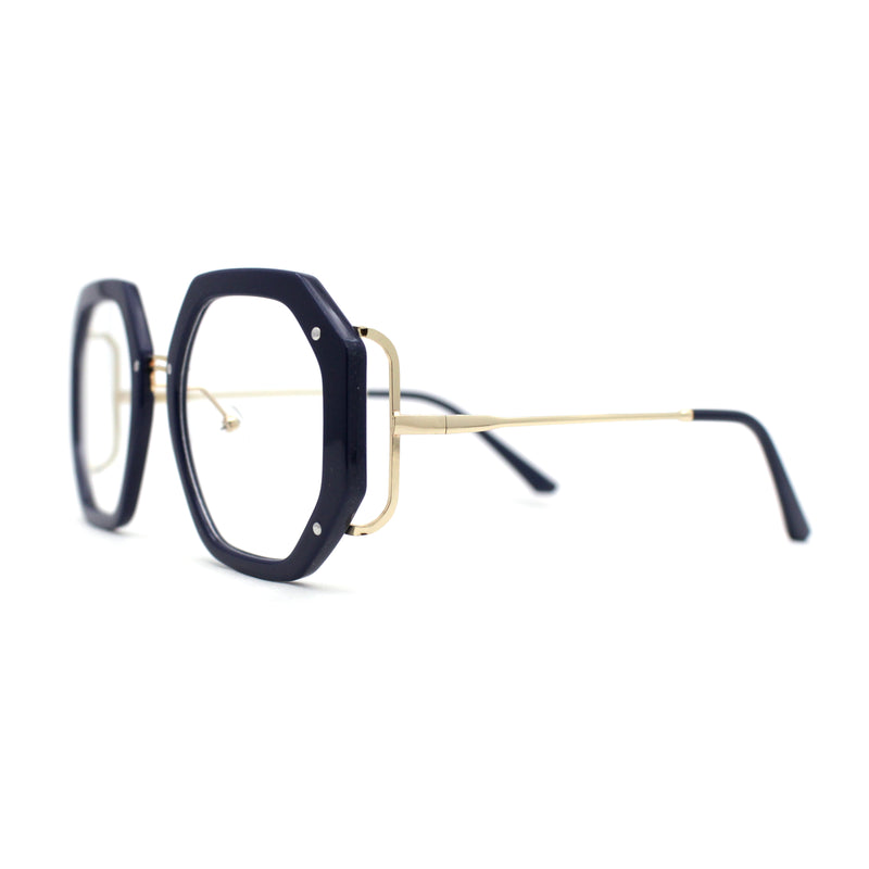 Luxury Double Rim Octagonal Blue Light Blocking Computer Eyeglasses