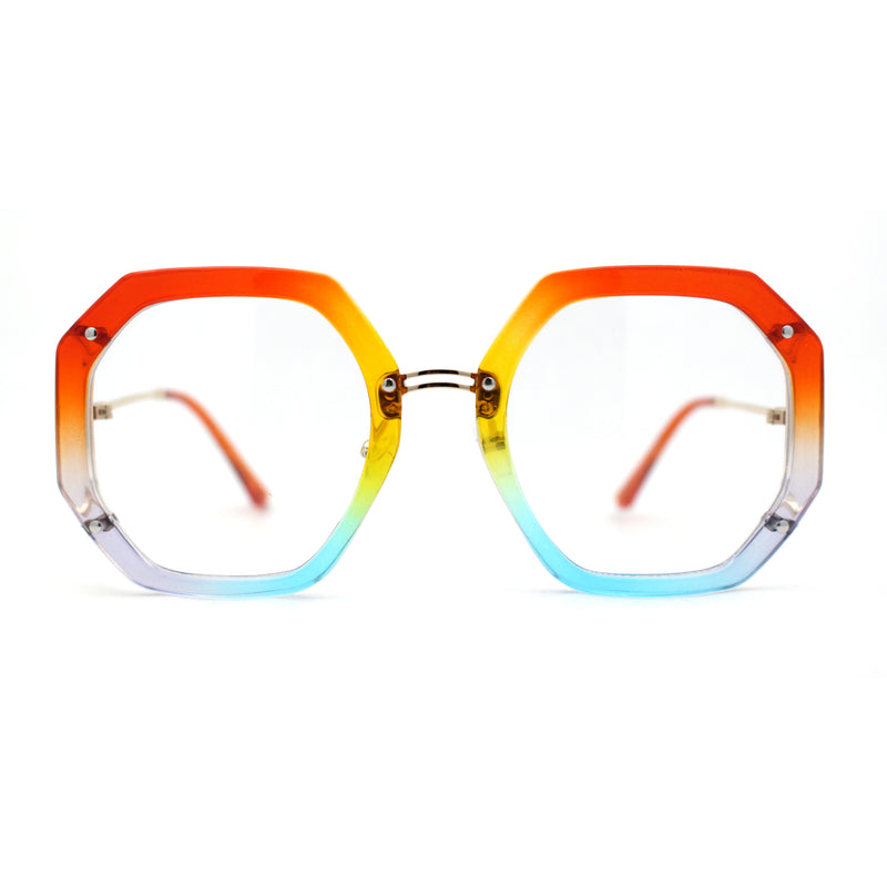 Luxury Double Rim Octagonal Blue Light Blocking Computer Eyeglasses