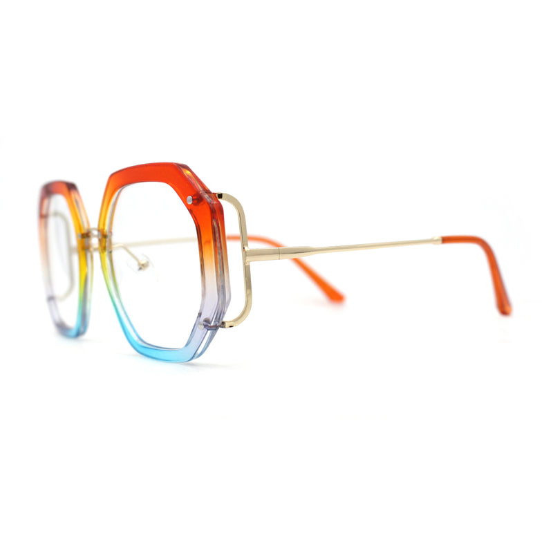 Luxury Double Rim Octagonal Blue Light Blocking Computer Eyeglasses