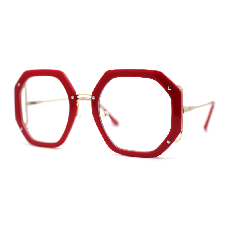Luxury Double Rim Octagonal Blue Light Blocking Computer Eyeglasses