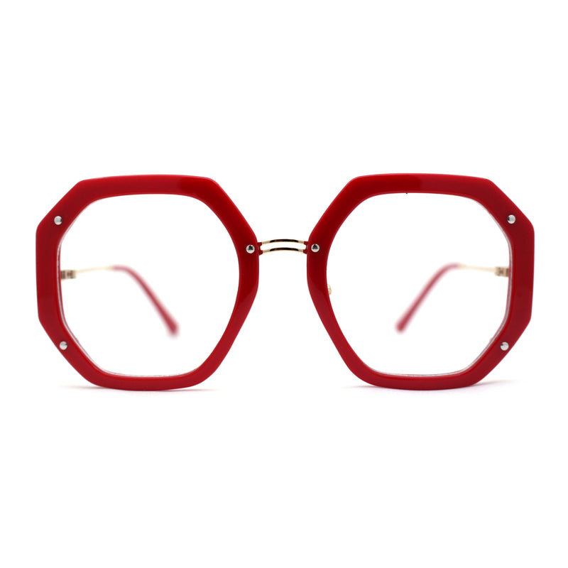 Luxury Double Rim Octagonal Blue Light Blocking Computer Eyeglasses