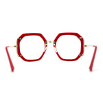 Luxury Double Rim Octagonal Blue Light Blocking Computer Eyeglasses