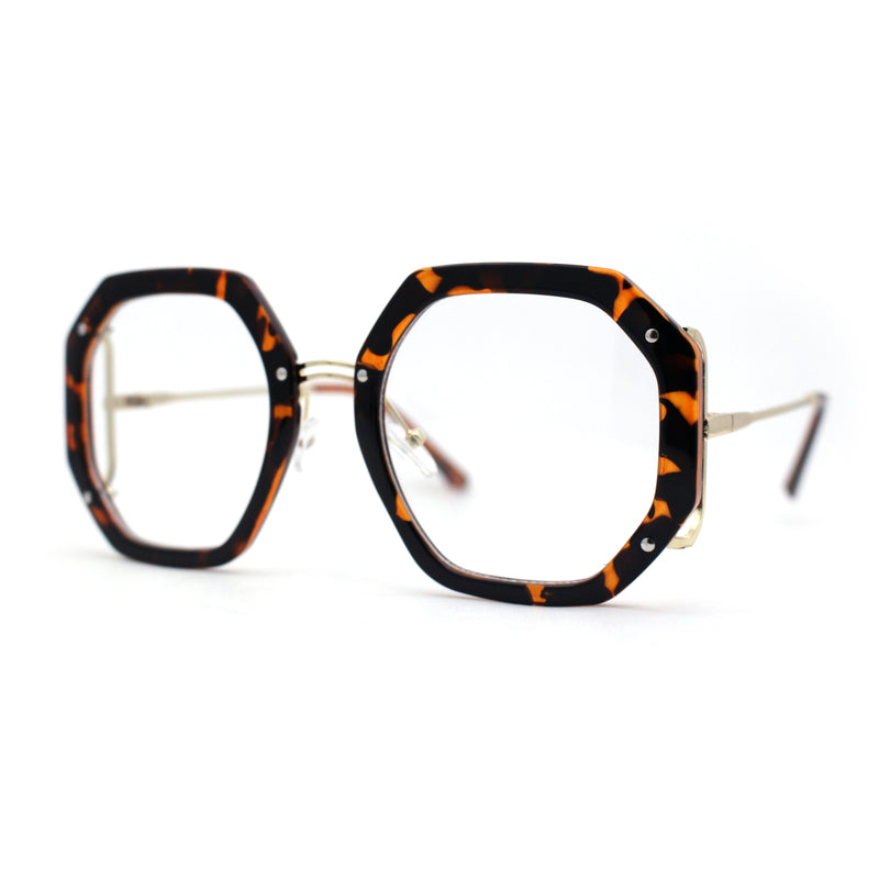 Luxury Double Rim Octagonal Blue Light Blocking Computer Eyeglasses