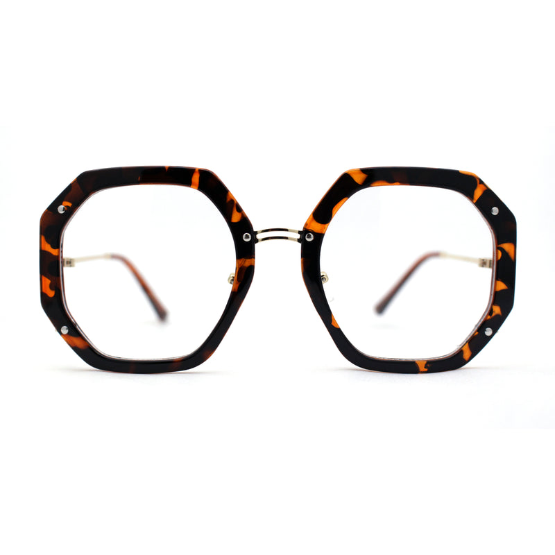 Luxury Double Rim Octagonal Blue Light Blocking Computer Eyeglasses