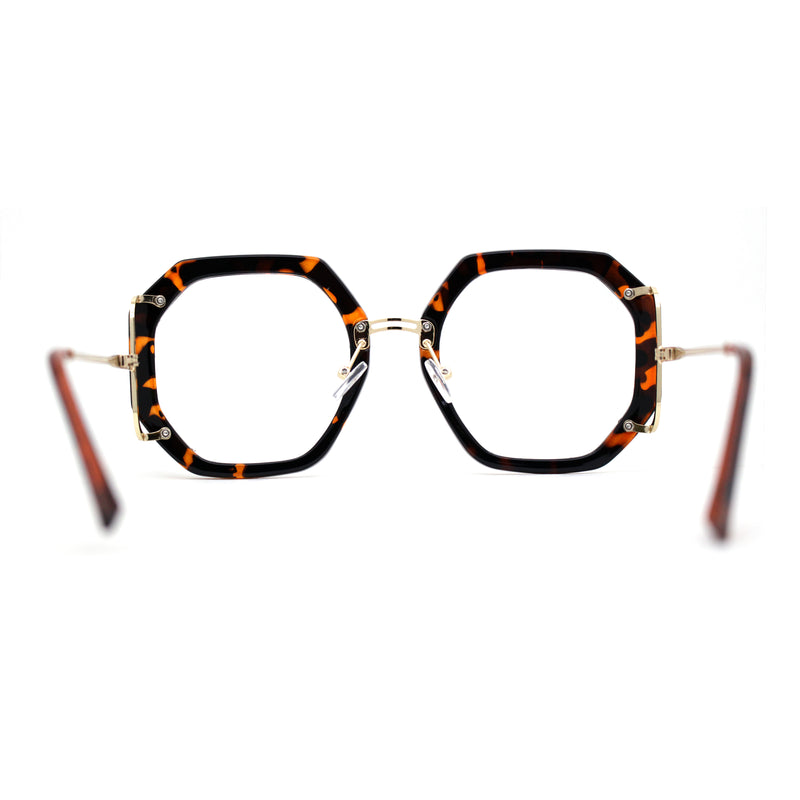 Luxury Double Rim Octagonal Blue Light Blocking Computer Eyeglasses