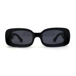Womens Mod Thick Plastic Narrow Rectangle Bold Rich Sunglasses