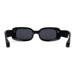 Womens Mod Thick Plastic Narrow Rectangle Bold Rich Sunglasses