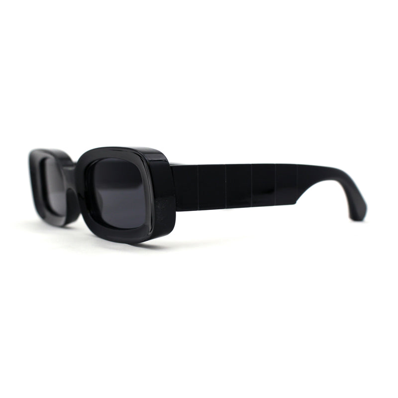 Womens Mod Thick Plastic Narrow Rectangle Bold Rich Sunglasses