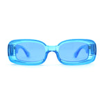Womens Mod Thick Plastic Narrow Rectangle Bold Rich Sunglasses