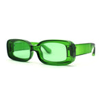 Womens Mod Thick Plastic Narrow Rectangle Bold Rich Sunglasses