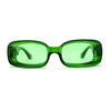 Womens Mod Thick Plastic Narrow Rectangle Bold Rich Sunglasses