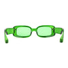Womens Mod Thick Plastic Narrow Rectangle Bold Rich Sunglasses