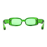 Womens Mod Thick Plastic Narrow Rectangle Bold Rich Sunglasses
