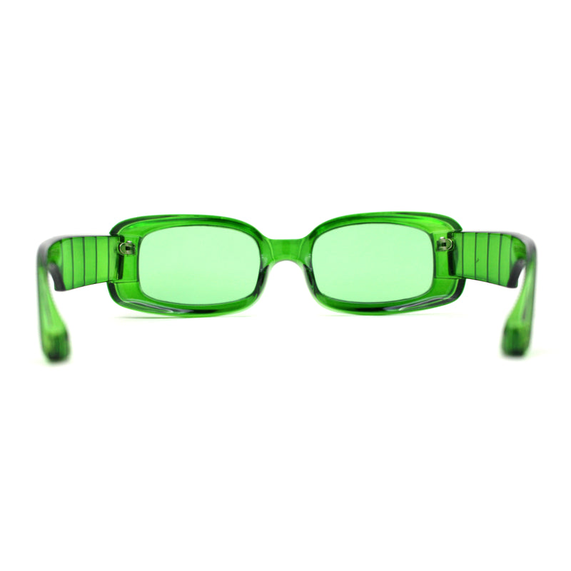 Womens Mod Thick Plastic Narrow Rectangle Bold Rich Sunglasses