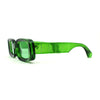 Womens Mod Thick Plastic Narrow Rectangle Bold Rich Sunglasses