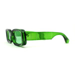 Womens Mod Thick Plastic Narrow Rectangle Bold Rich Sunglasses