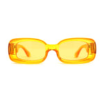 Womens Mod Thick Plastic Narrow Rectangle Bold Rich Sunglasses