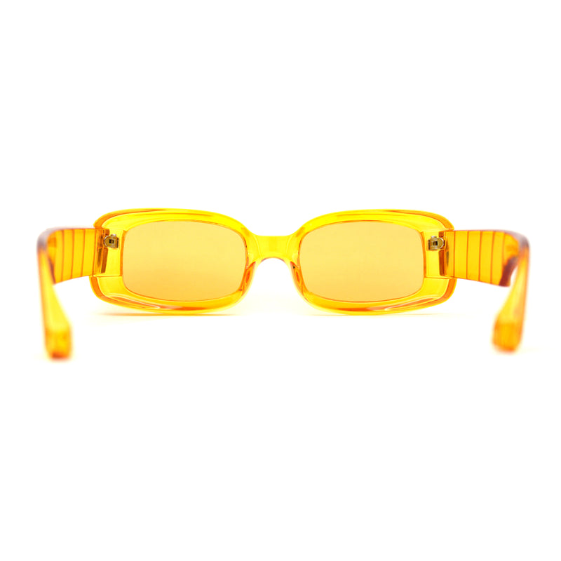 Womens Mod Thick Plastic Narrow Rectangle Bold Rich Sunglasses