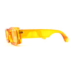 Womens Mod Thick Plastic Narrow Rectangle Bold Rich Sunglasses