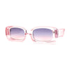Womens Mod Thick Plastic Narrow Rectangle Bold Rich Sunglasses