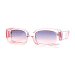 Womens Mod Thick Plastic Narrow Rectangle Bold Rich Sunglasses