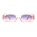 Womens Mod Thick Plastic Narrow Rectangle Bold Rich Sunglasses