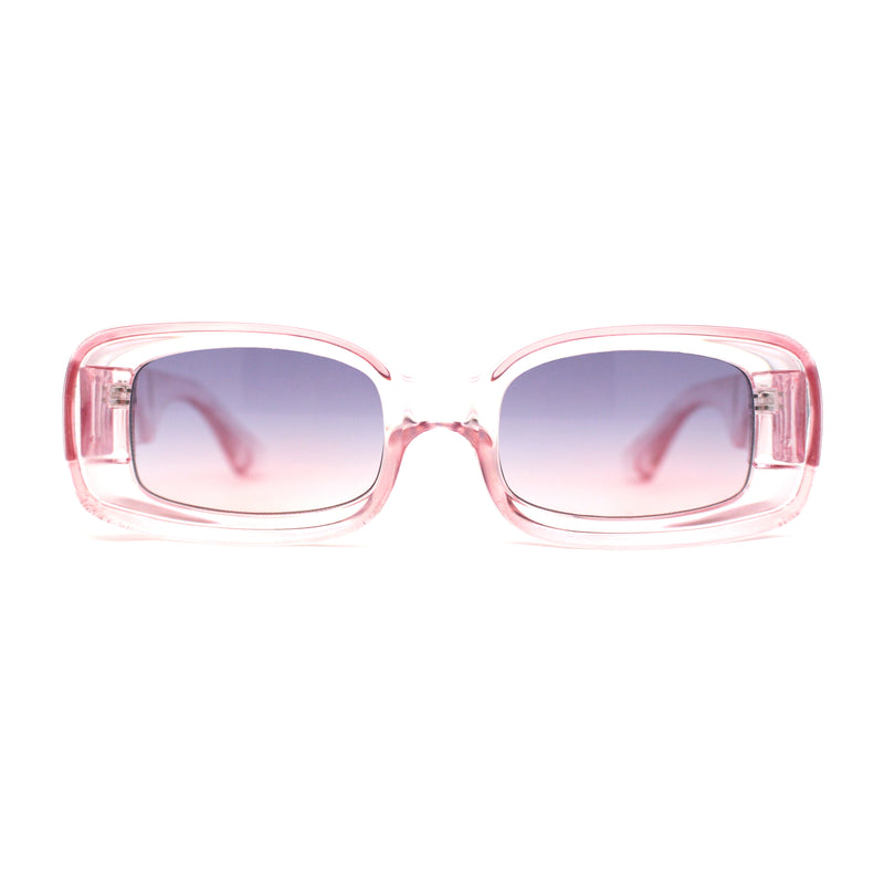 Womens Mod Thick Plastic Narrow Rectangle Bold Rich Sunglasses