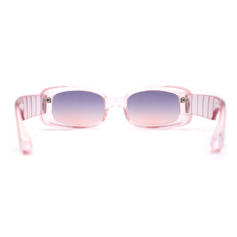 Womens Mod Thick Plastic Narrow Rectangle Bold Rich Sunglasses