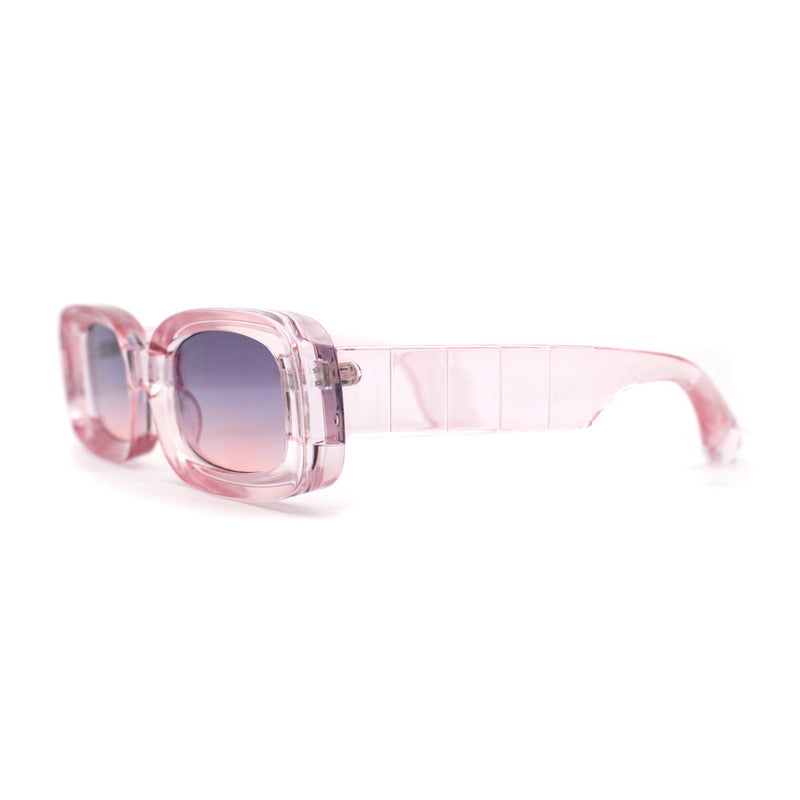 Womens Mod Thick Plastic Narrow Rectangle Bold Rich Sunglasses