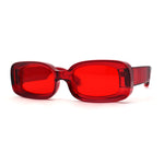 Womens Mod Thick Plastic Narrow Rectangle Bold Rich Sunglasses